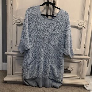 Umgee Light Blue Textured Women's Sweater